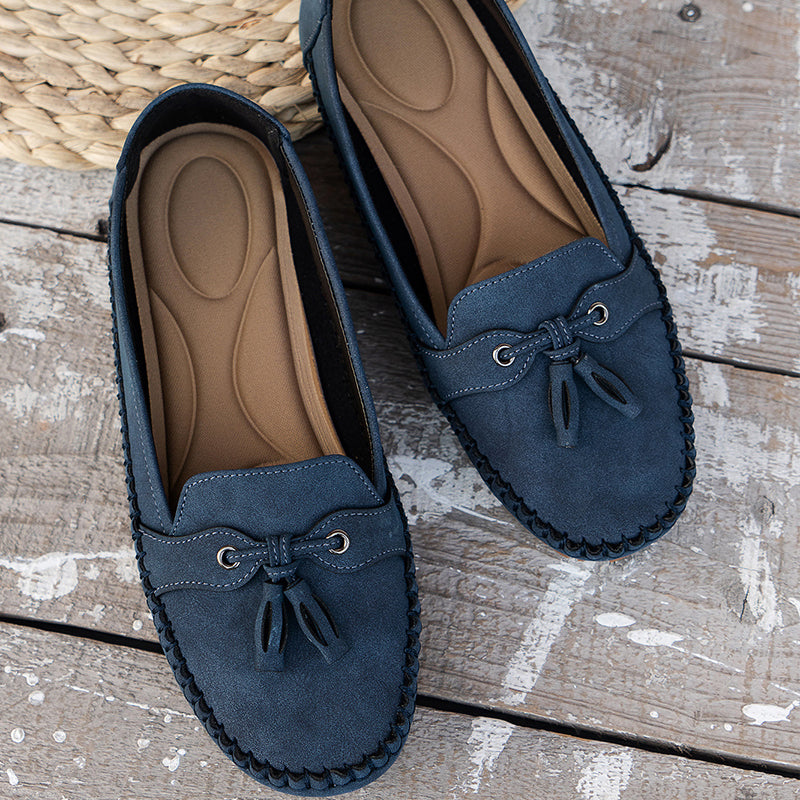 Women’s Loafers with Bow and Textured Surface