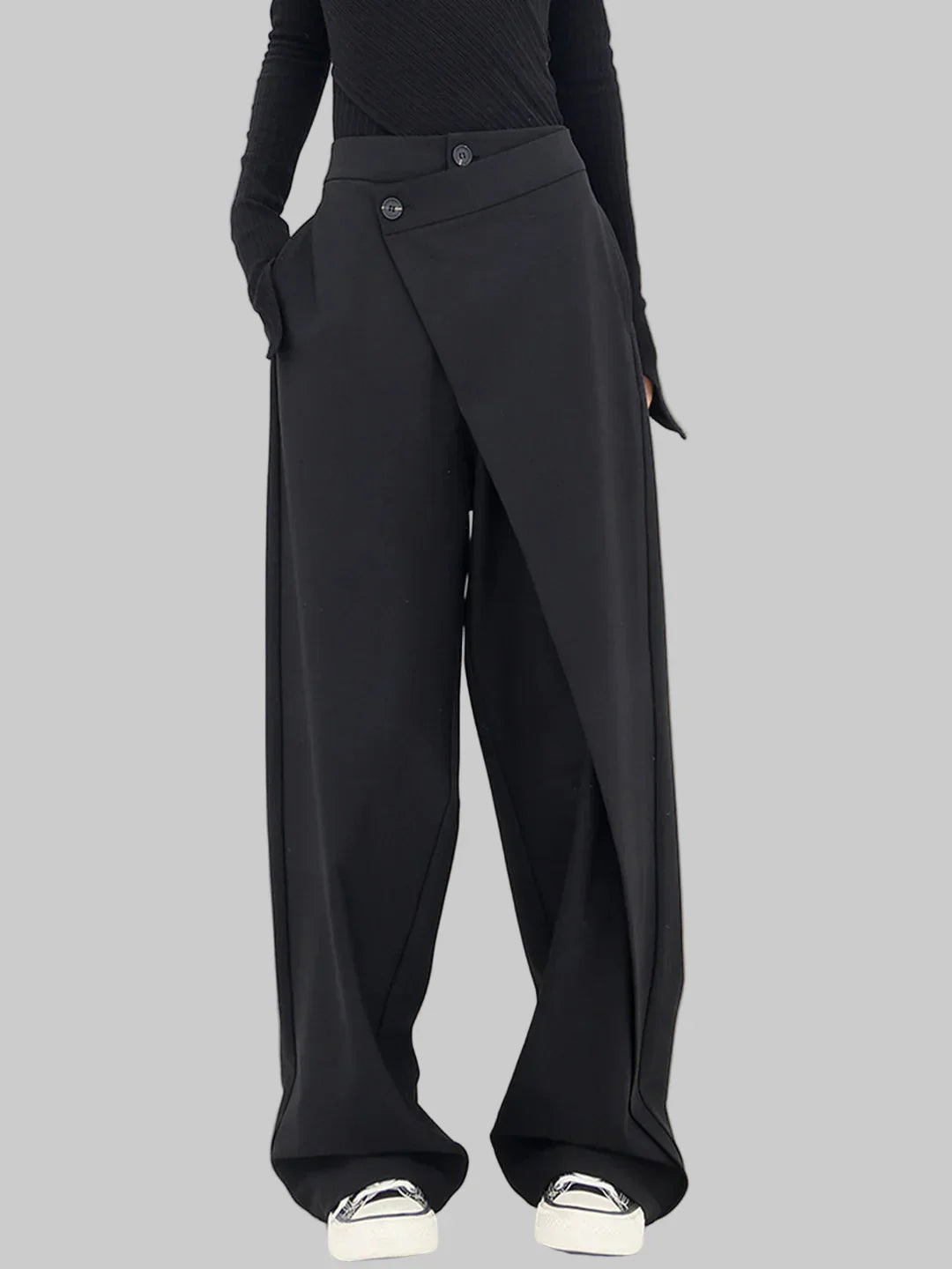 Asymmetric Wide-Leg Trousers for Women
