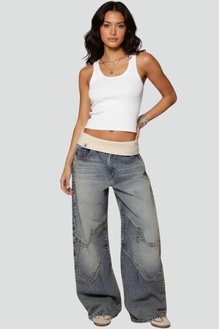 Baggy Wide-Leg Denim Trousers