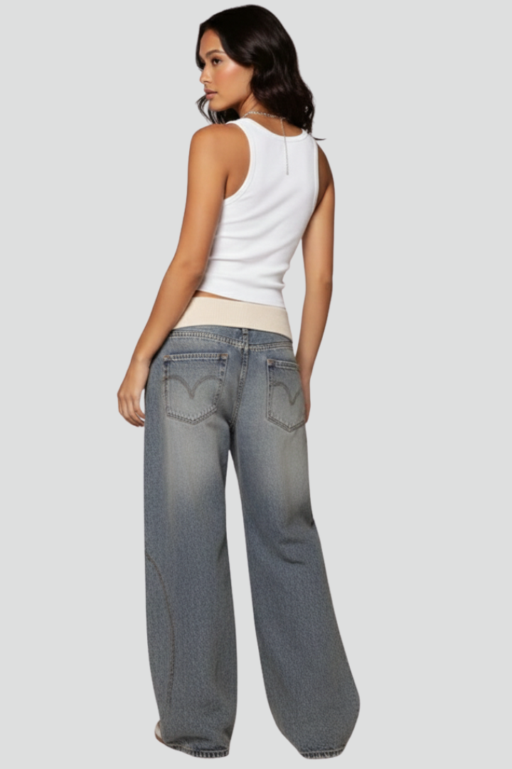 Baggy Wide-Leg Denim Trousers