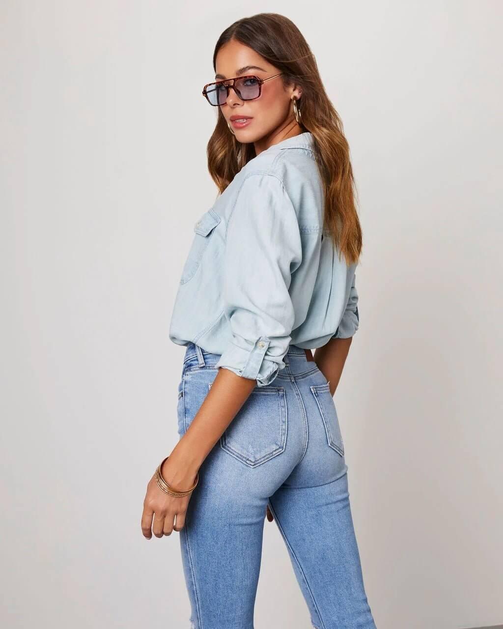 Chambray Denim Shirt for Women