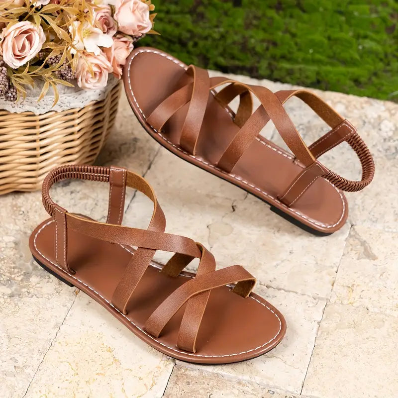 Women’s Flat Sandals with Criss-Cross Straps