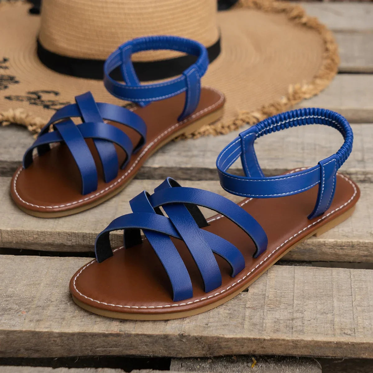 Crisscross Ankle Strap Sandals For Women