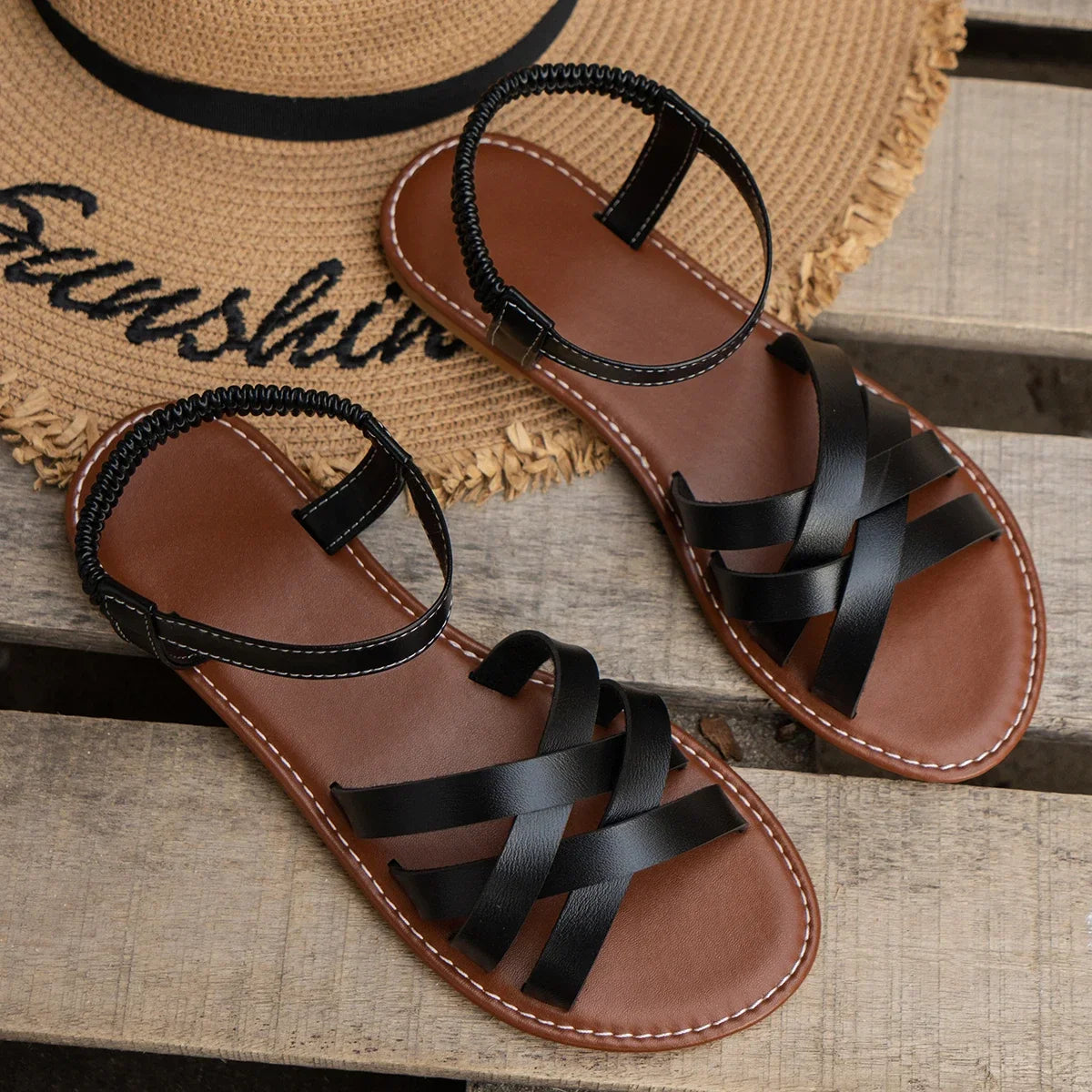 Crisscross Ankle Strap Sandals For Women