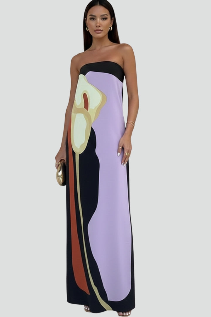 Elegant Maxi Dress with Fluid Drape