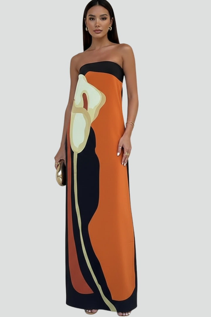 Elegant Maxi Dress with Fluid Drape