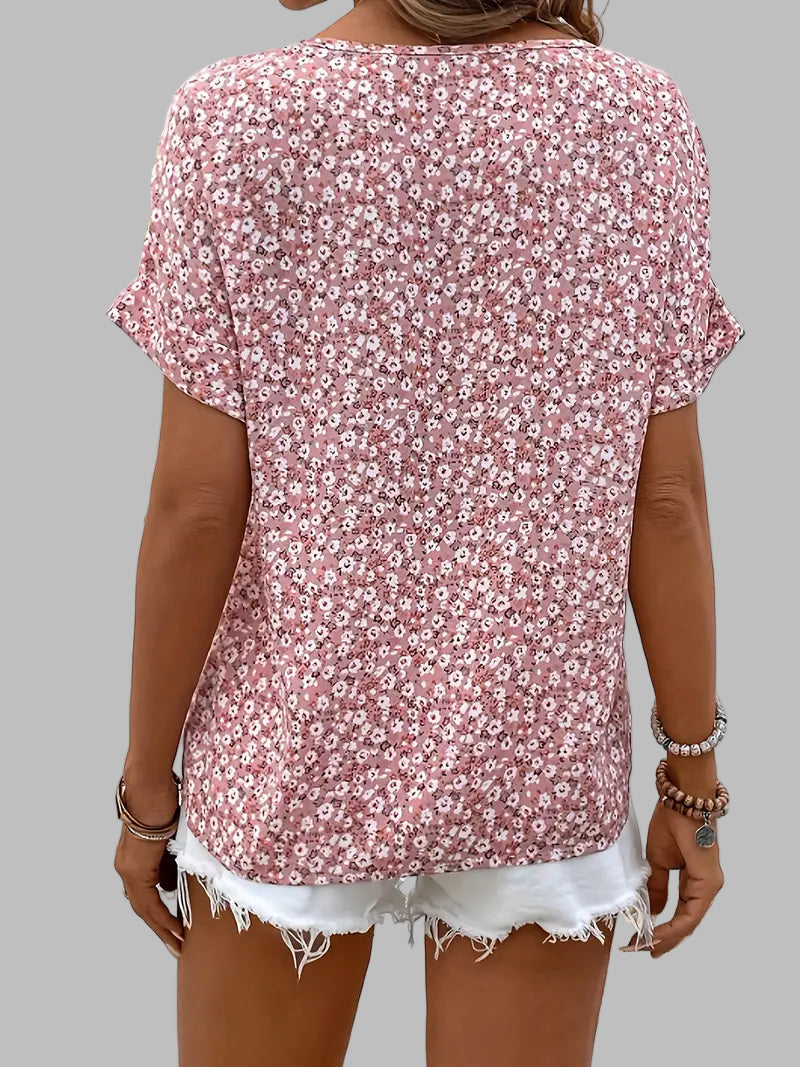 Floral Print Button Front Blouse for Women