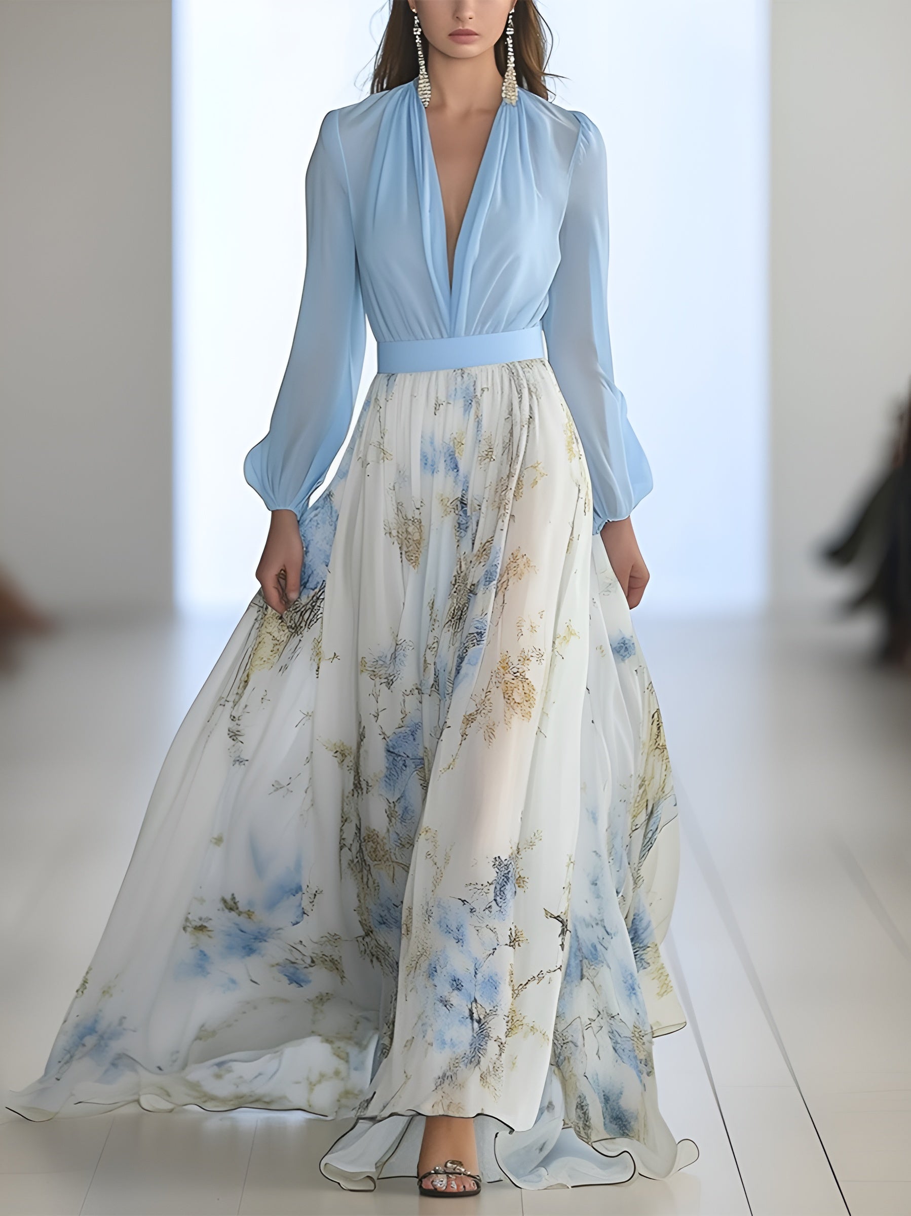 Floral Maxi Dress with Flowing Fit