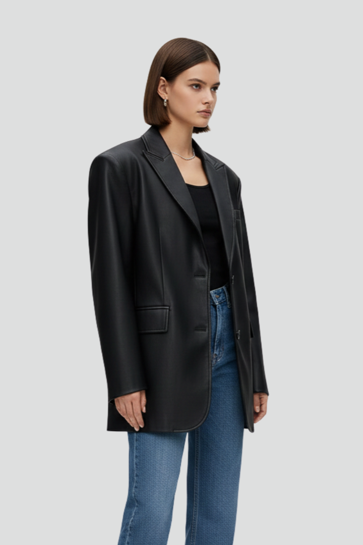 Oversized Blazer with Sharp Lapel