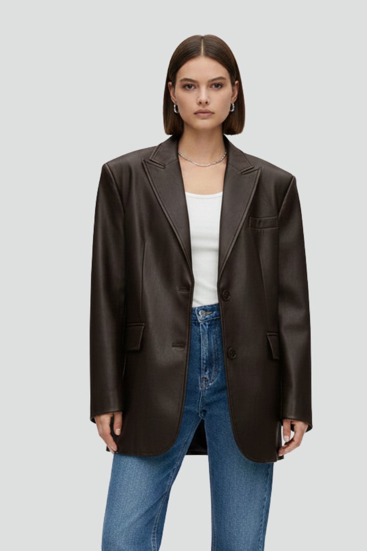 Oversized Blazer with Sharp Lapel