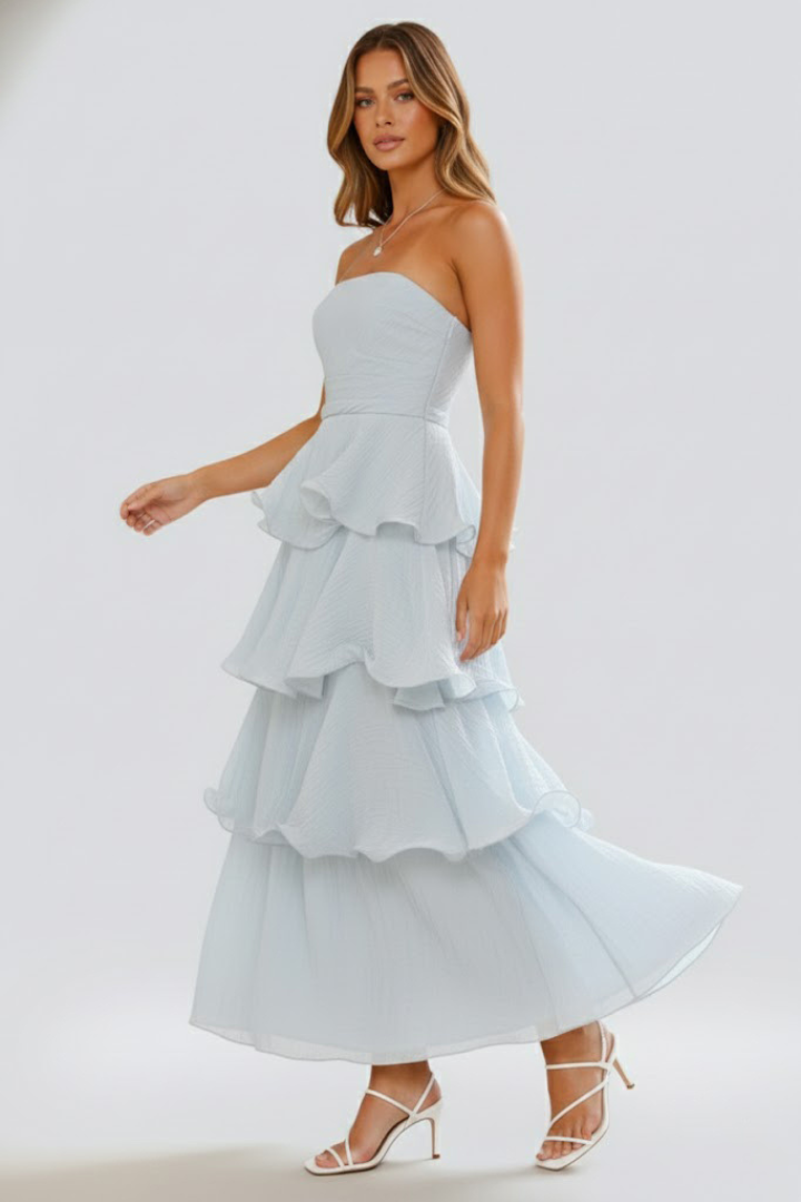 Strapless Maxi Dress with Flowing Silhouette