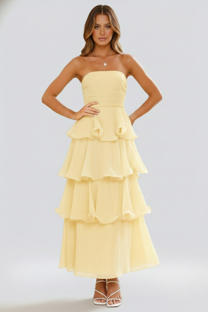 Strapless Maxi Dress with Flowing Silhouette