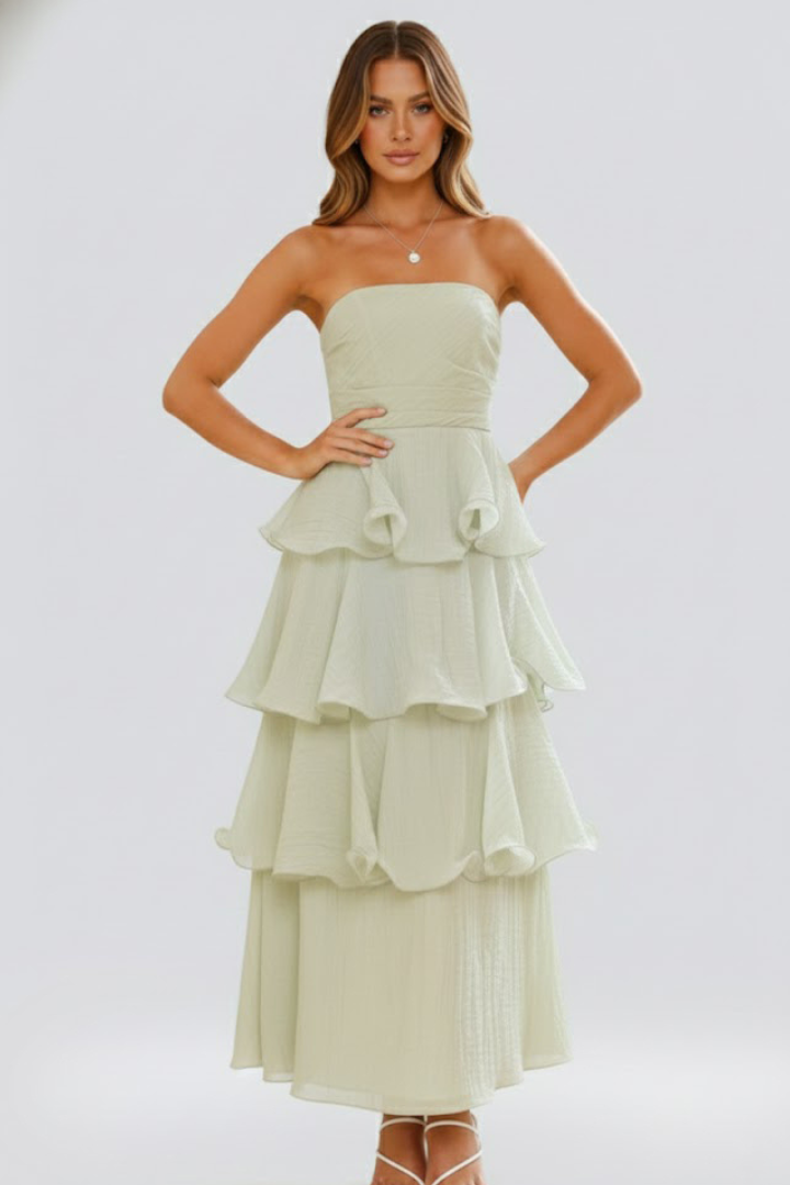Strapless Maxi Dress with Flowing Silhouette