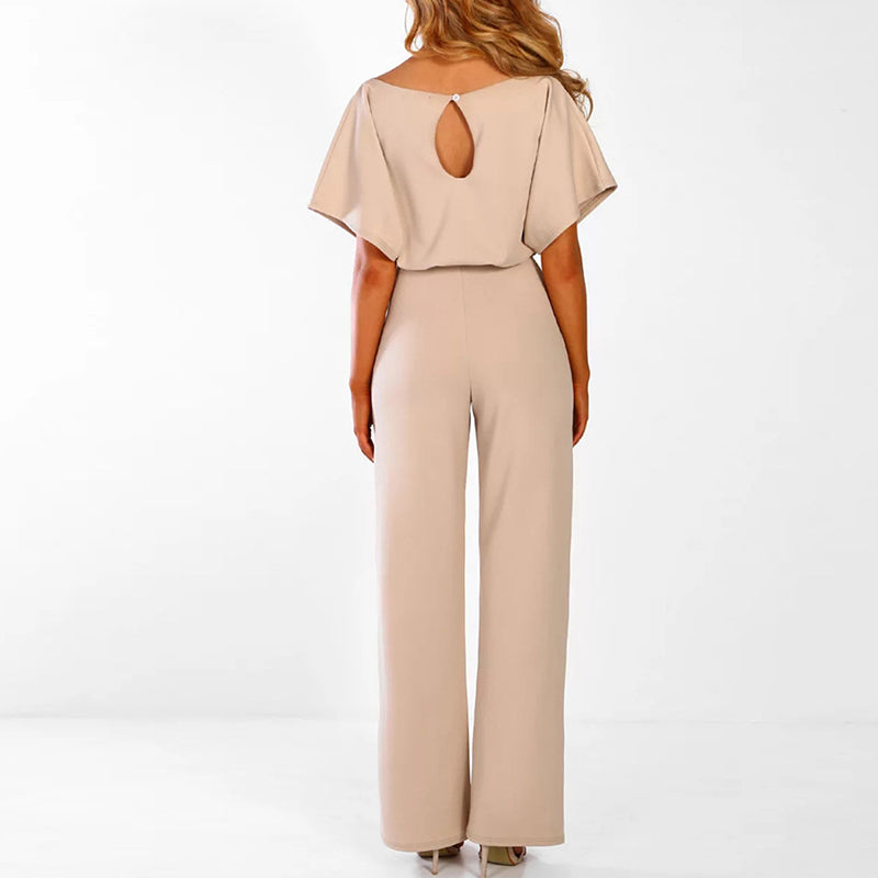 Women’s Jumpsuit with Belt and Wide Legs
