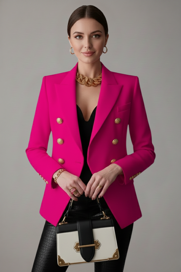 Women’s Blazer with Front Button Arrangement and Gold-Tone Buttons