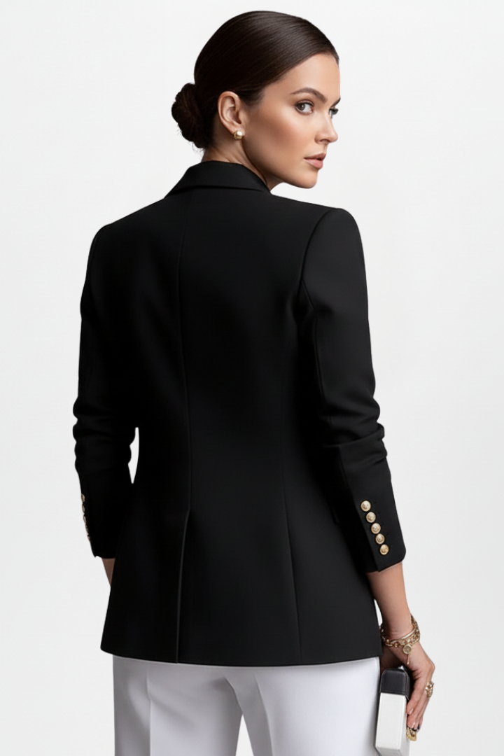Women’s Blazer with Front Button Arrangement and Gold-Tone Buttons