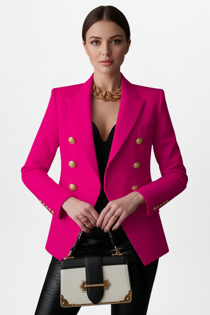 Women’s Blazer with Front Button Arrangement and Gold-Tone Buttons