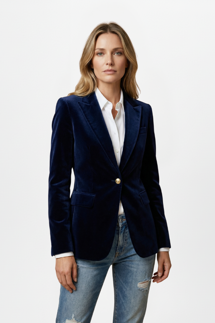 Women’s Blazer with Notch Collar and Single Button