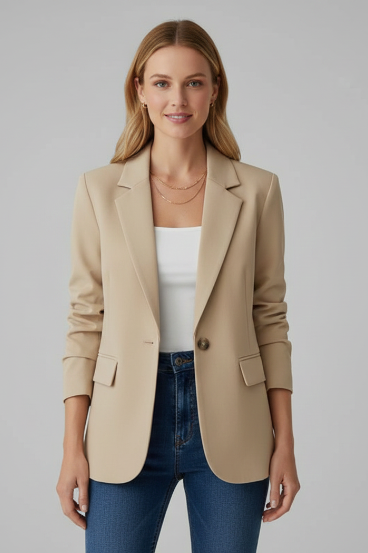 Women’s Blazer with Notched Lapel and Single Button