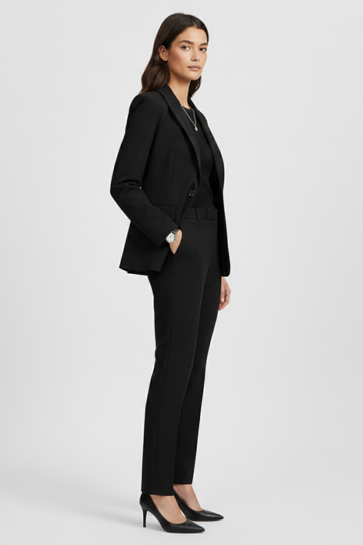 Women’s Blazer with Structured Lapel and Front Closure