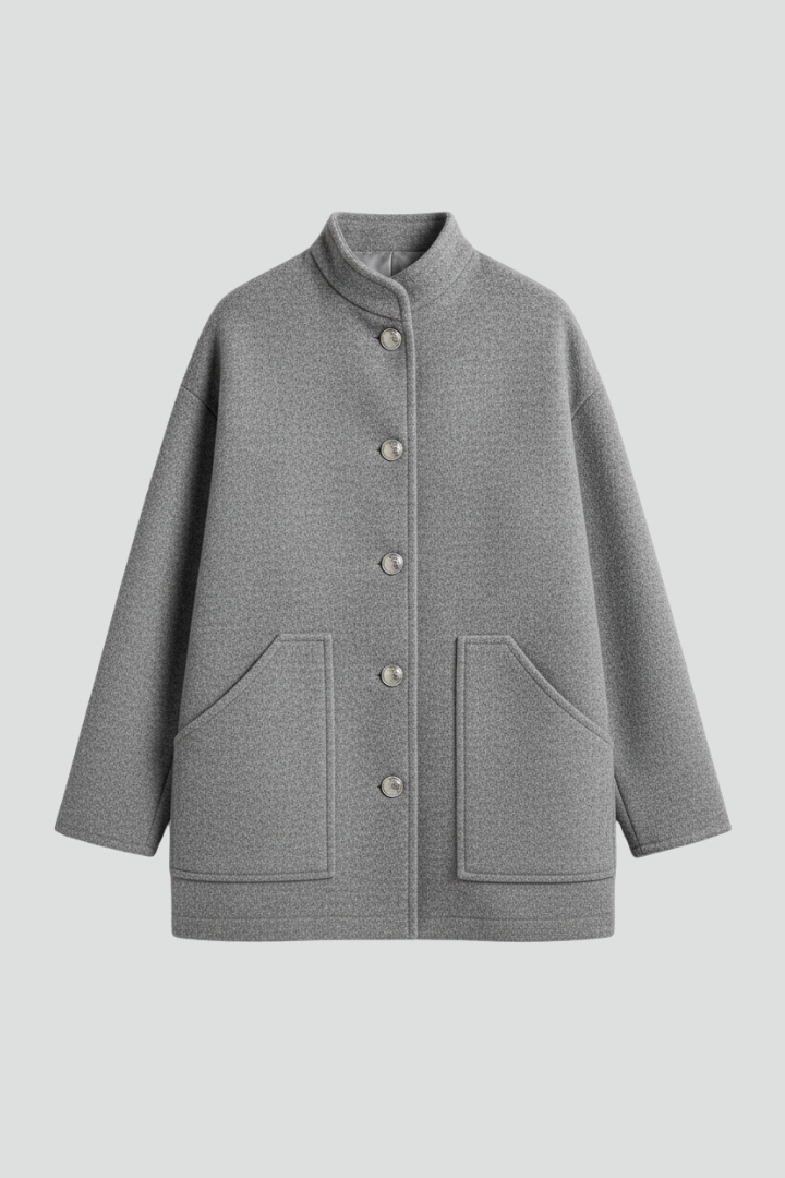 Women’s Bomber Jacket with Snap Closure and Ribbed Finishes