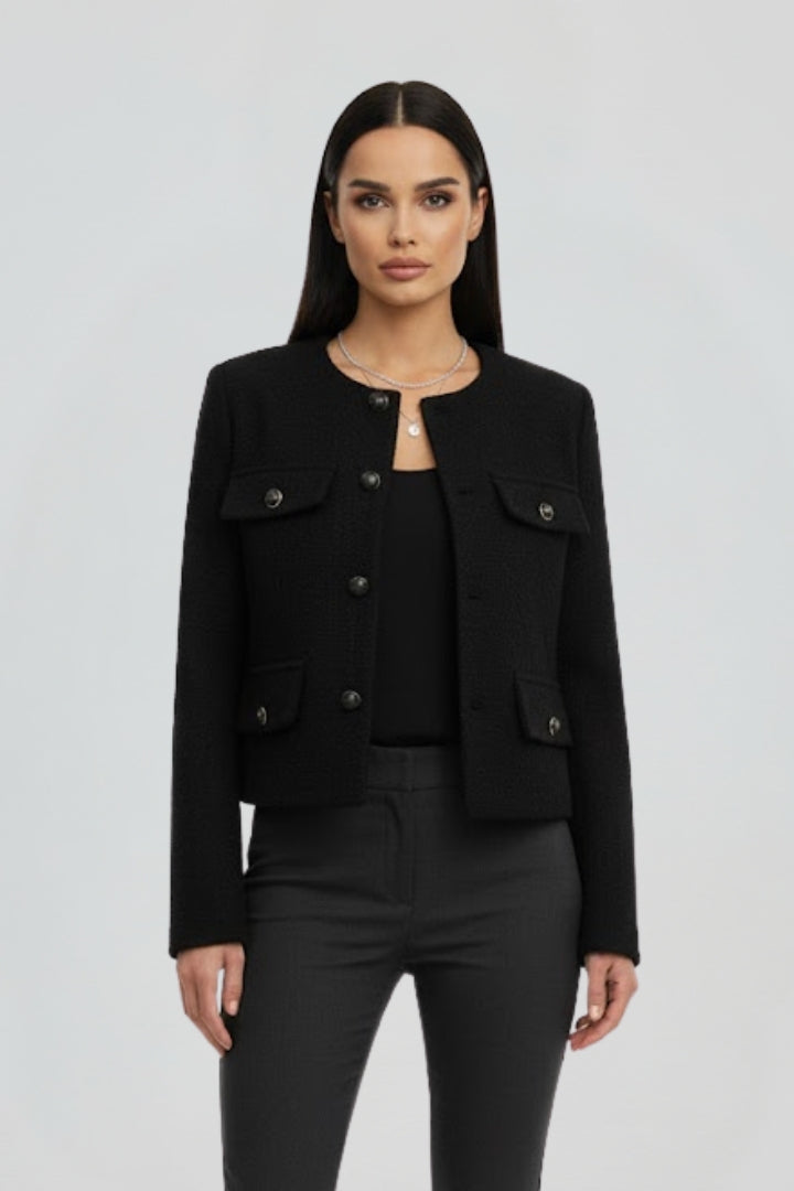 Women’s Cropped Jacket with Button Front