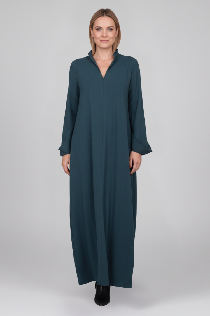 Women’s Dress with Collar and Side Pockets