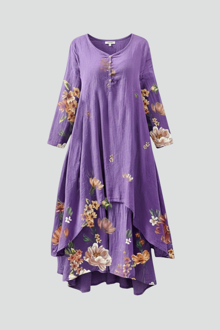 Women’s Dress with Round Neckline and Long Sleeves