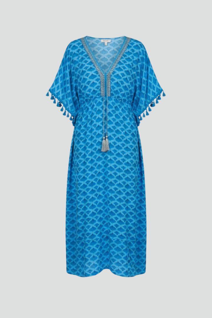 Women’s Dress with V Neck and Short Sleeves