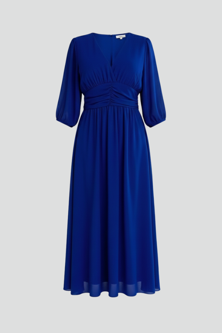 Women’s Dress with V Neck and Wrap Waist