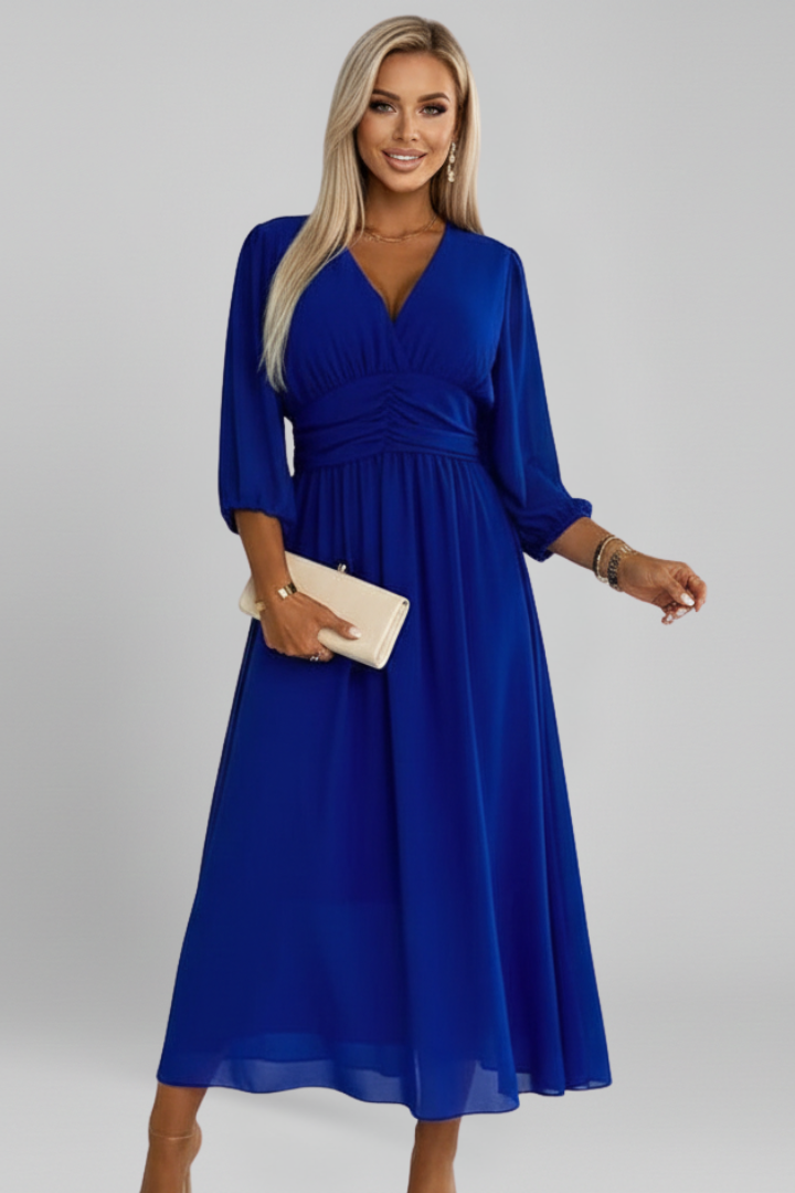 Women’s Dress with V Neck and Wrap Waist