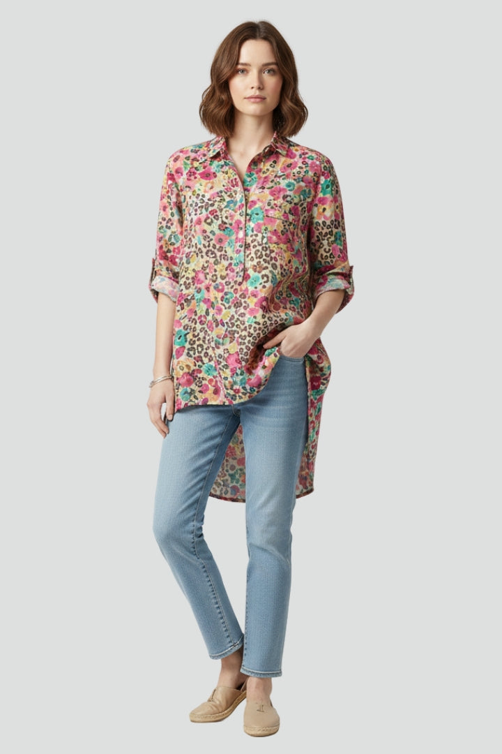 Women’s Floral Shirt with Button Front