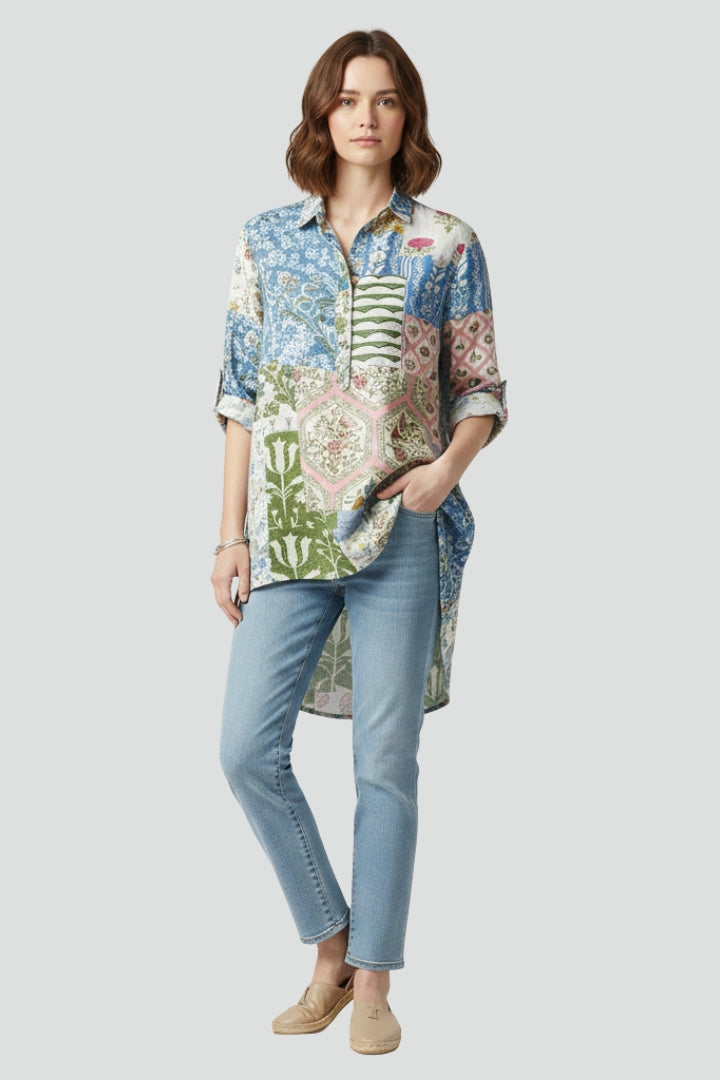 Women’s Floral Shirt with Button Front