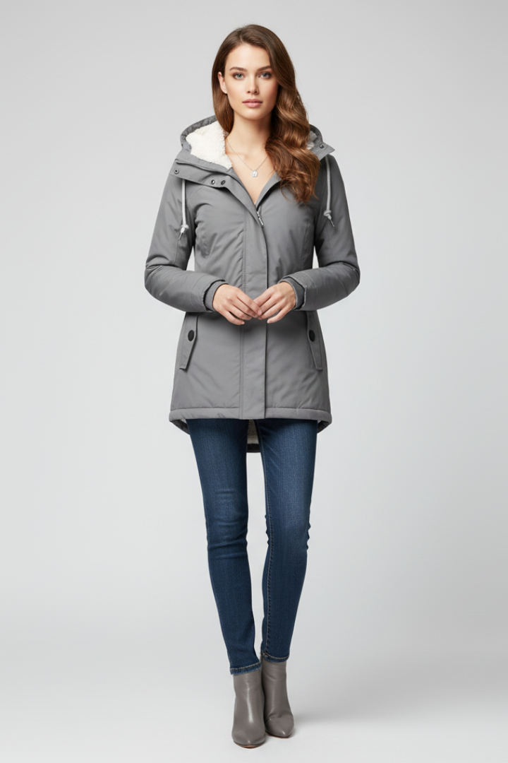 Women’s Jacket with Hood and Drawcords