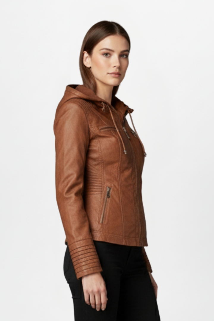 Women’s Jacket with Hood and Front Zip