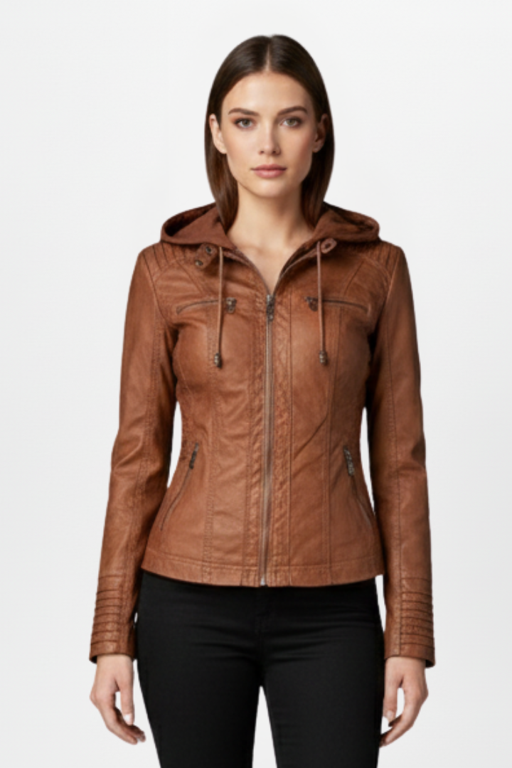 Women’s Jacket with Hood and Front Zip