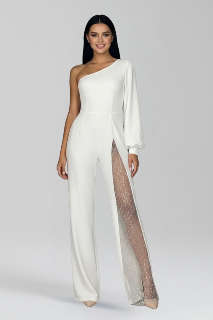 Women’s Jumpsuit with One Shoulder and Side Insert