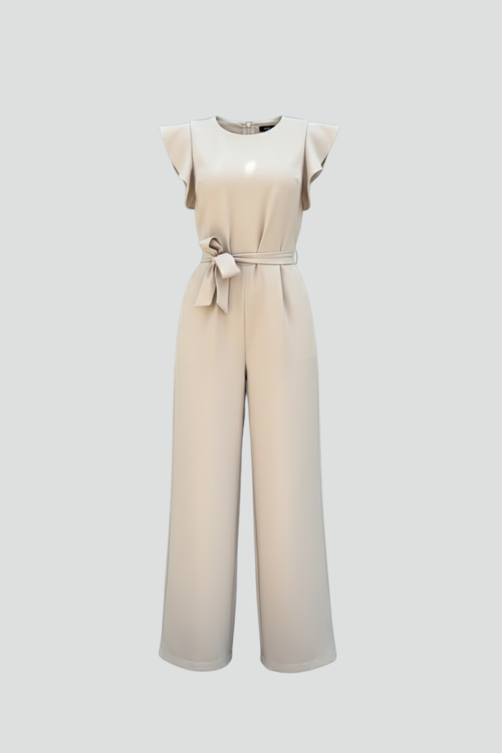 Women’s Jumpsuit with Round Neckline and Wide Legs