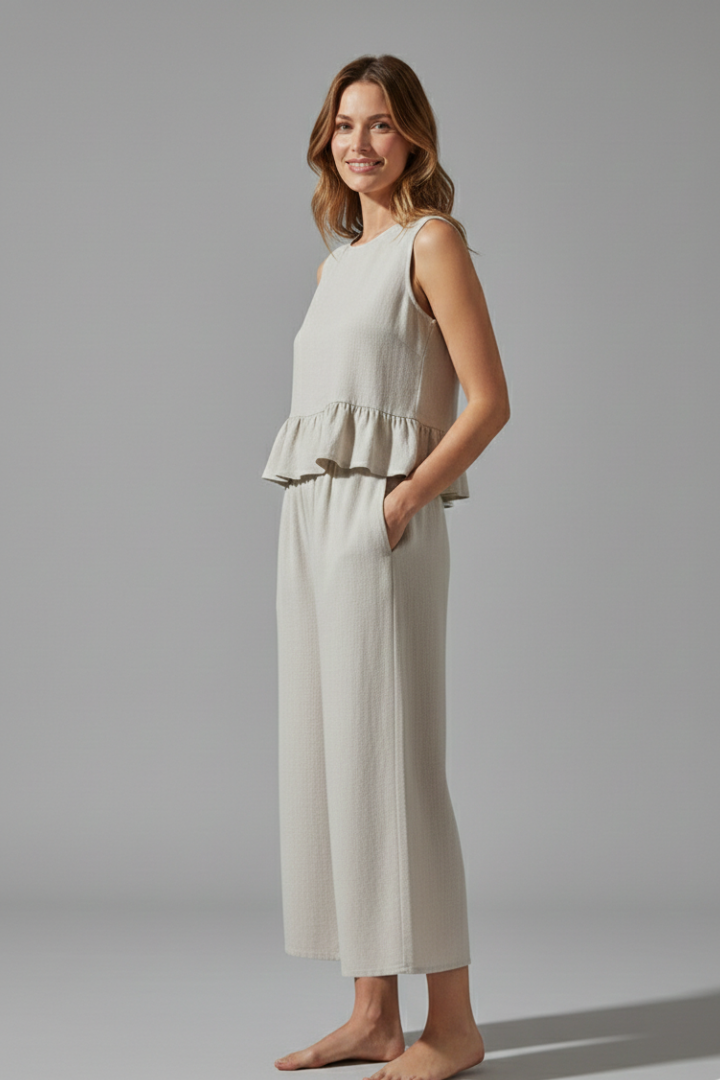Women’s Jumpsuit with Sleeveless Top and Wide Legs