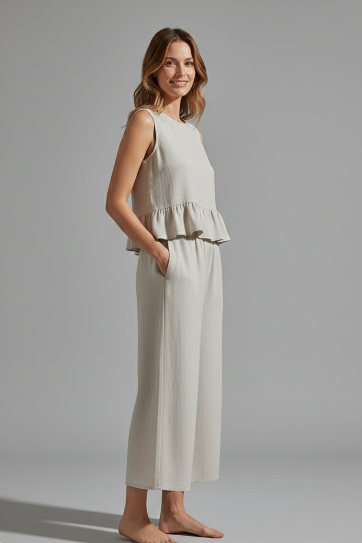 Women’s Jumpsuit with Sleeveless Top and Wide Legs