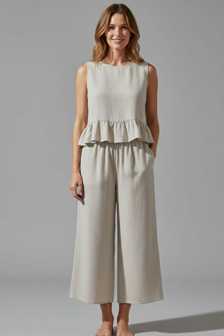 Women’s Jumpsuit with Sleeveless Top and Wide Legs