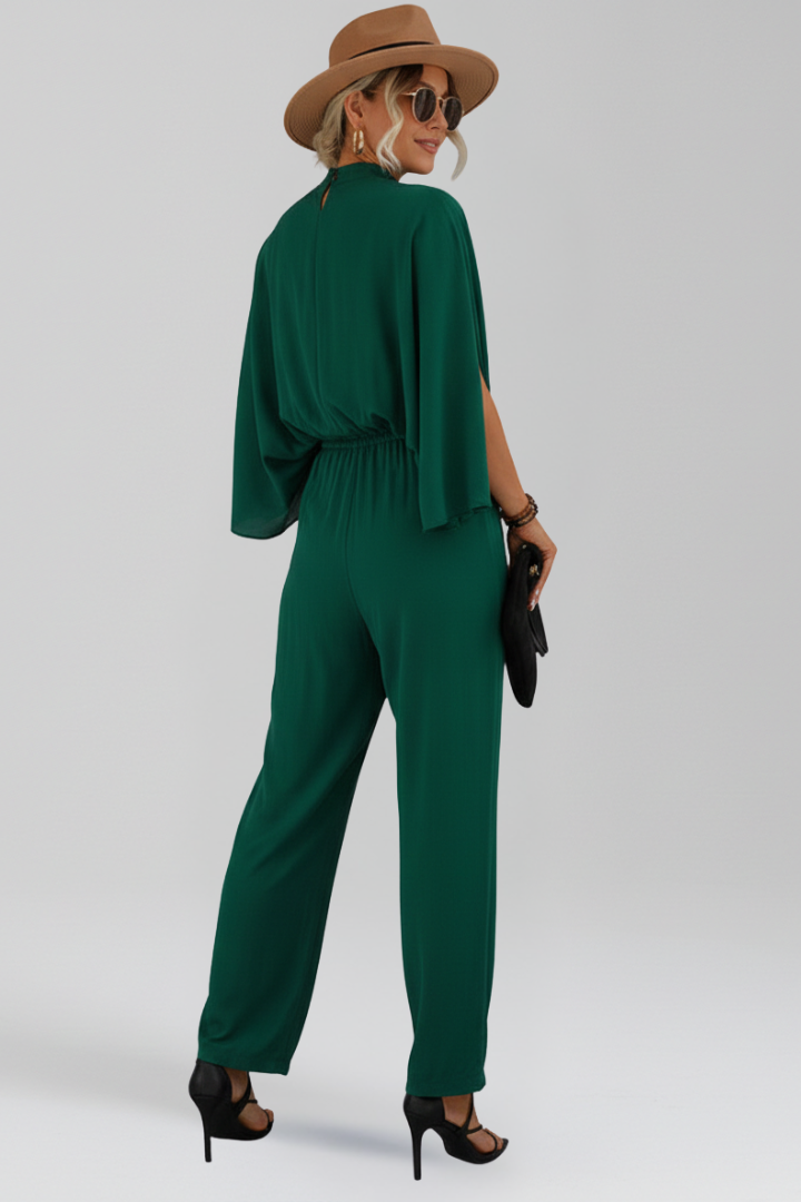 Women’s Jumpsuit with Stand Collar and Wide Legs