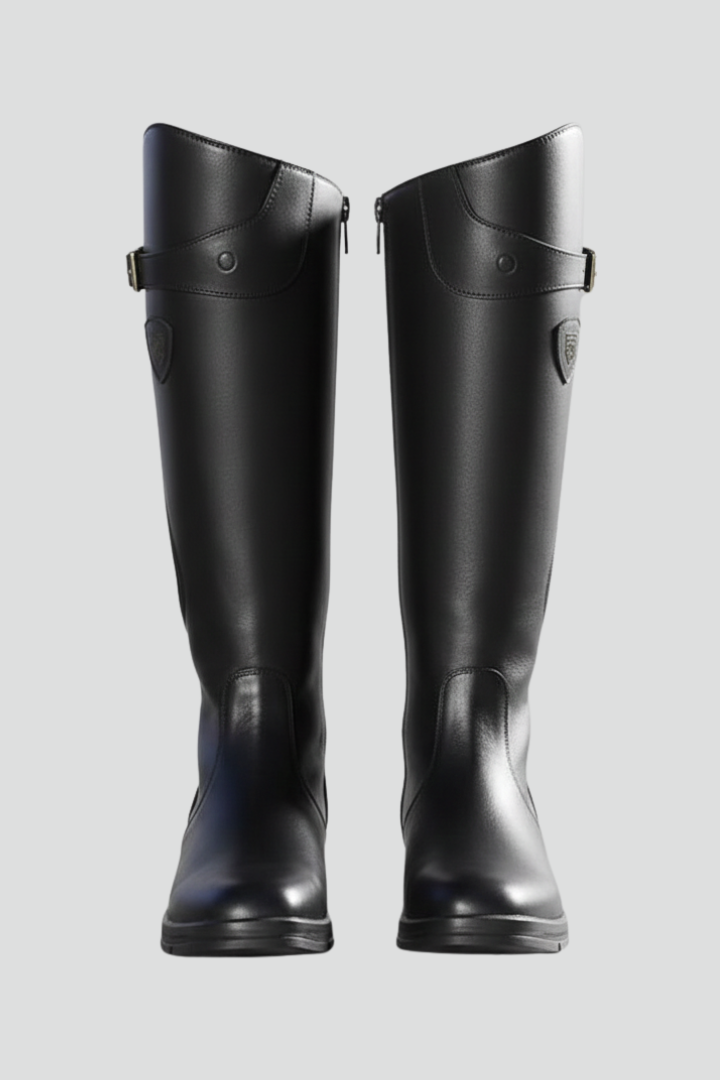 Women’s Knee-High Boots with Pull-On Design and Rubber Sole