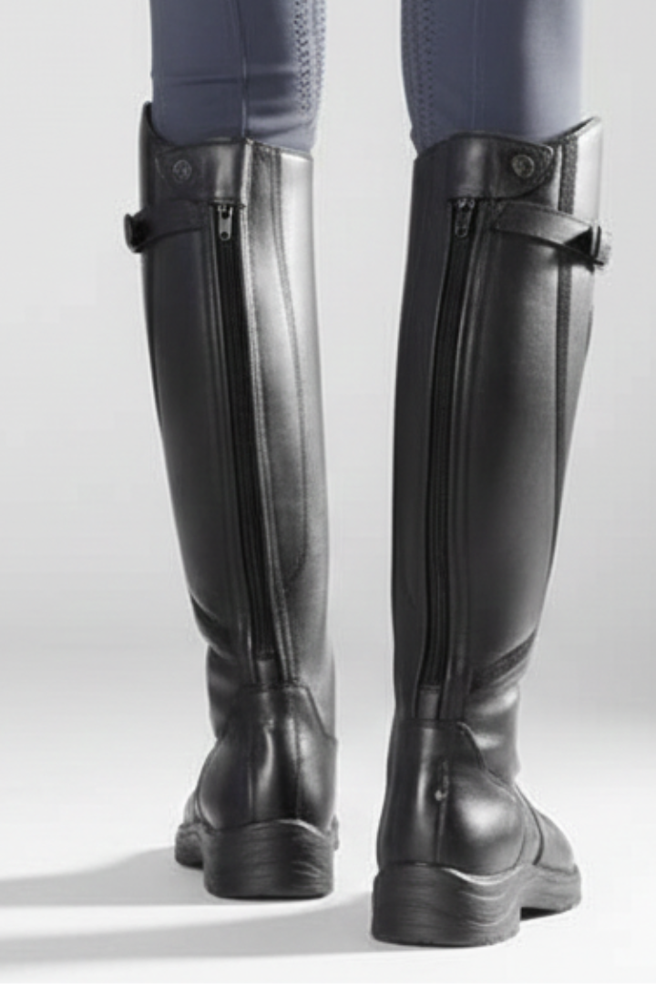 Women’s Knee-High Boots with Pull-On Design and Rubber Sole