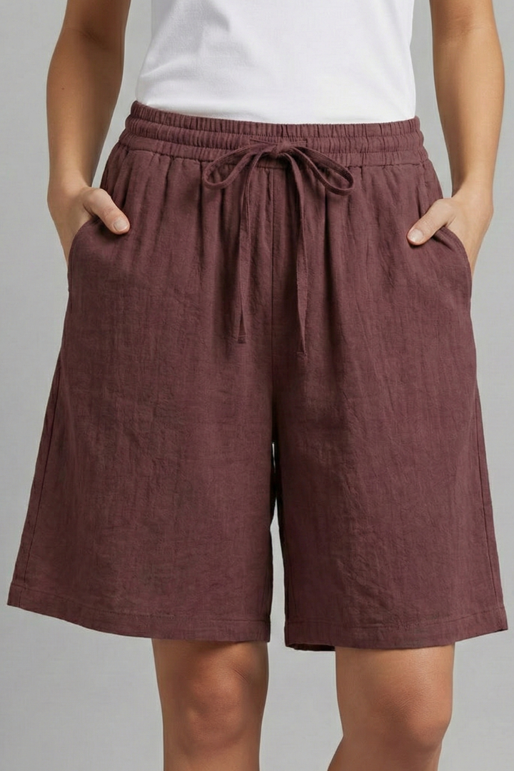 Women’s Knee Length Shorts with Drawstring Waist
