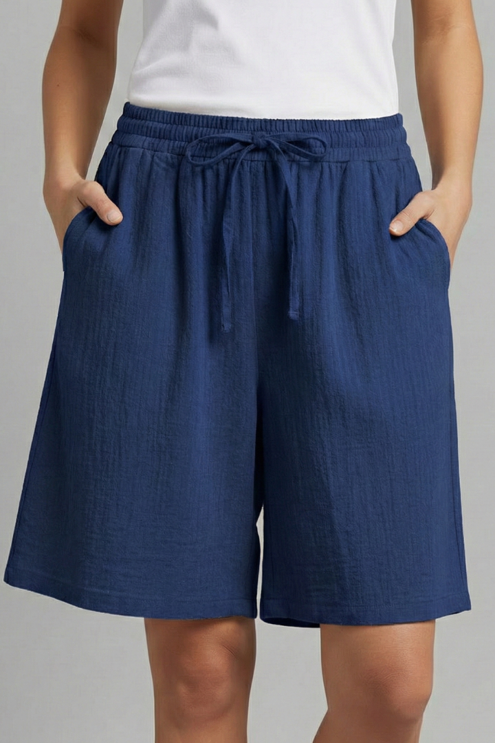 Women’s Knee Length Shorts with Drawstring Waist
