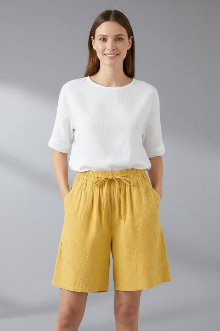 Women’s Knee Length Shorts with Drawstring Waist