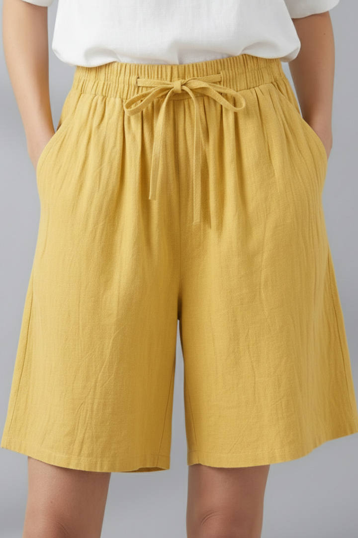 Women’s Knee Length Shorts with Drawstring Waist