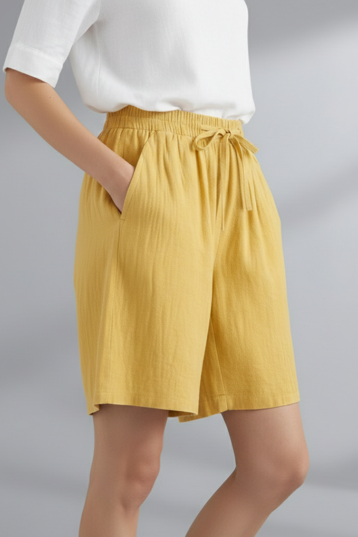 Women’s Knee Length Shorts with Drawstring Waist