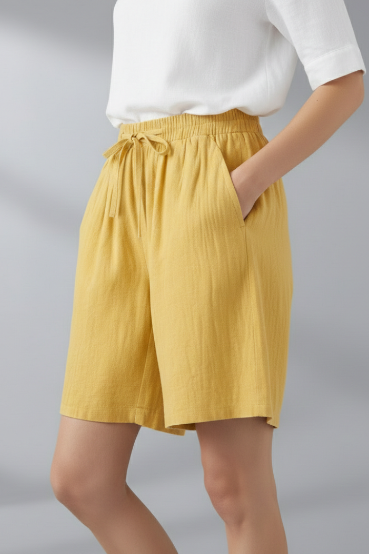 Women’s Knee Length Shorts with Drawstring Waist